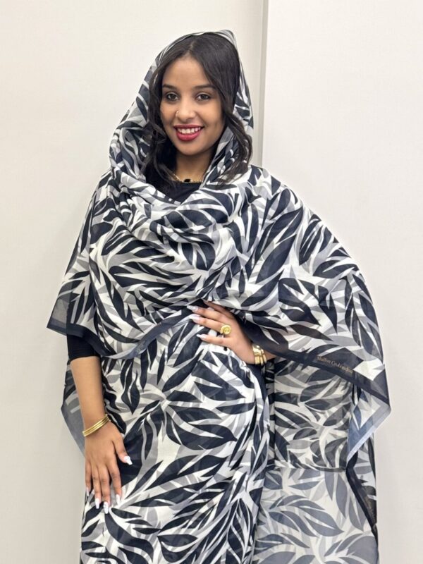 Black/Grey Pattern Full Width Voile