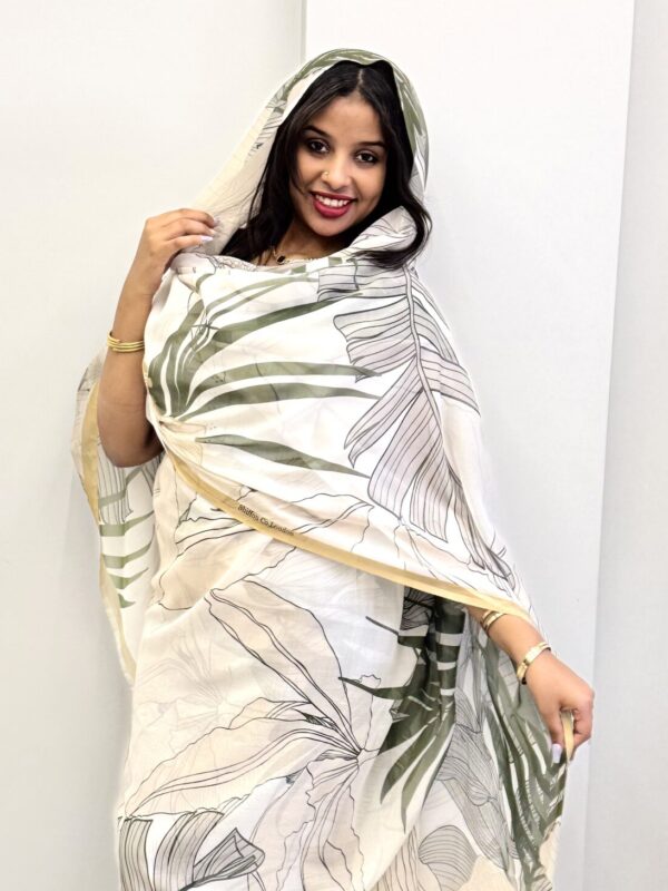 Beige Pattern Full Width Voile