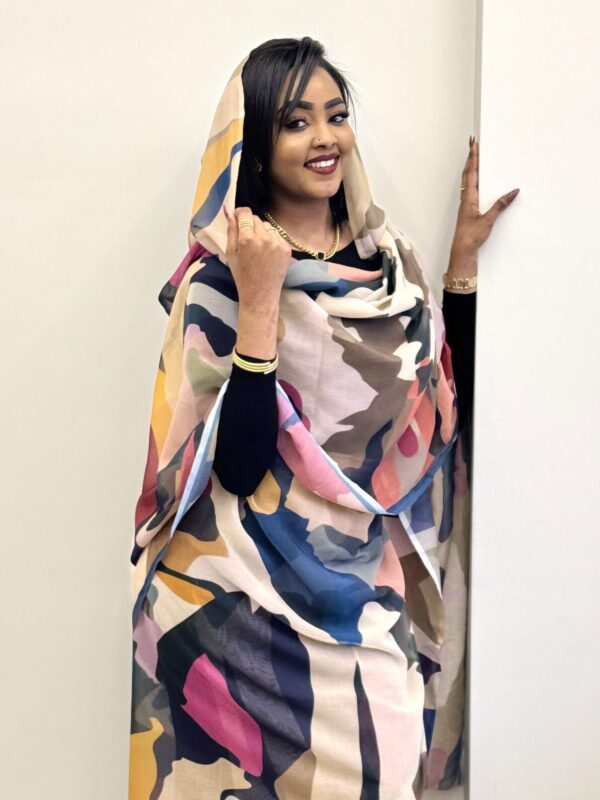 Beige Pattern Half Width Voile