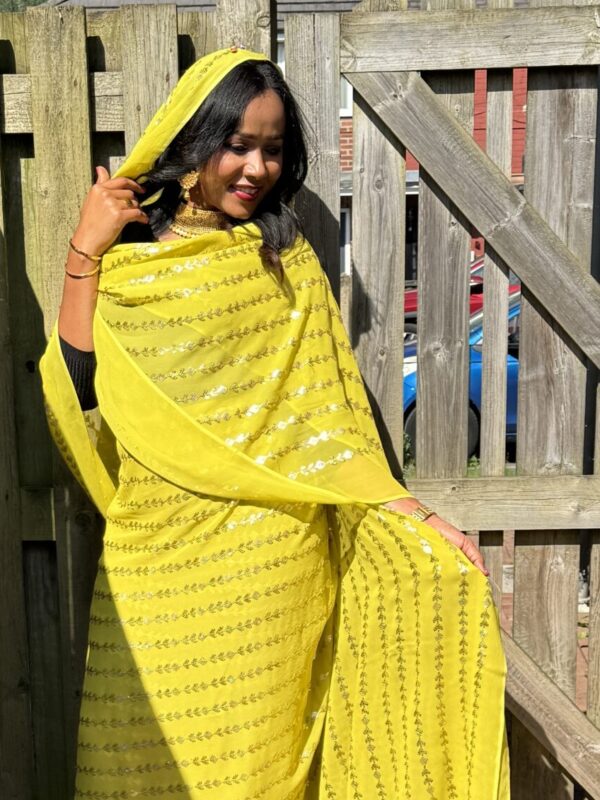 Peridot Pattern Sparkle Half Width Georgette