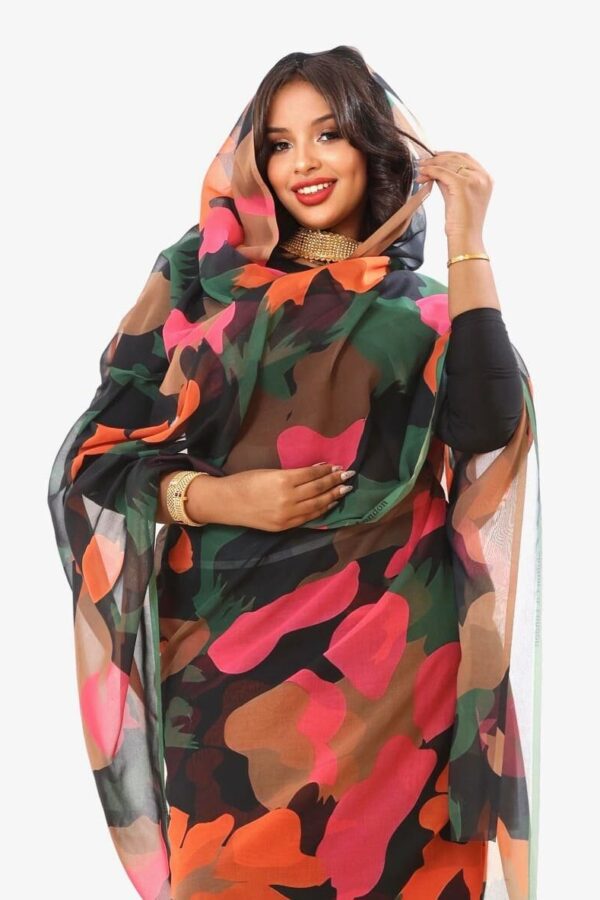 Black Pattern Full Width Voile