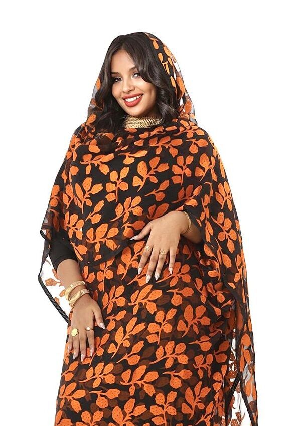 Pumpkin Leaves Half Width Jacquard Silk