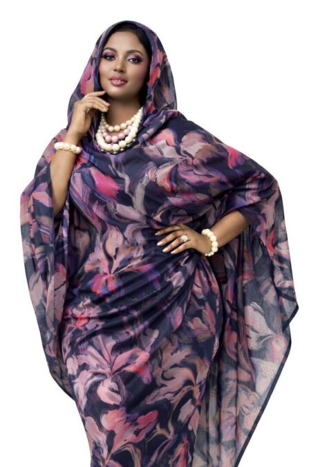 Charcoal Pattern Half Width Voile