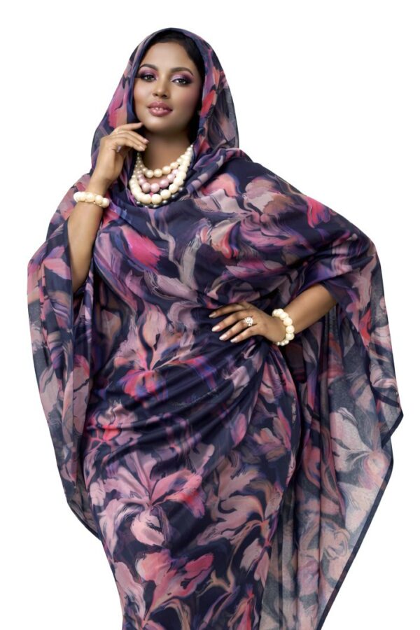 Charcoal Pattern Half Width Voile