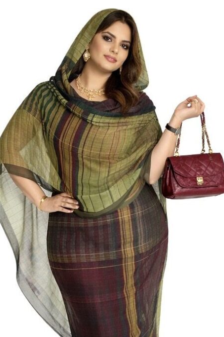 Kaki Pattern Full Width Voile