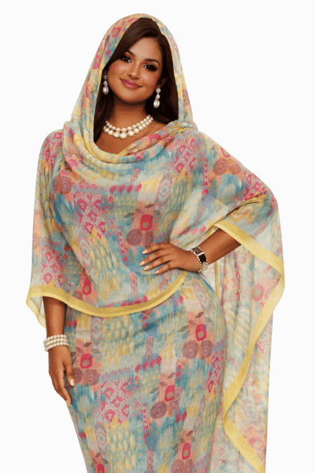 Light Yellow Pattern Half Width Voile