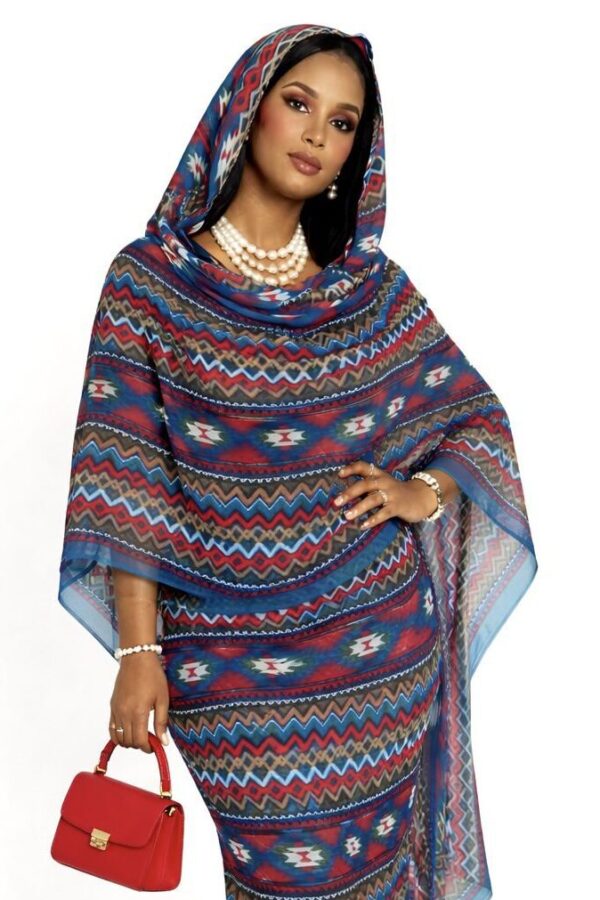 Petrol Pattern Full Width Voile