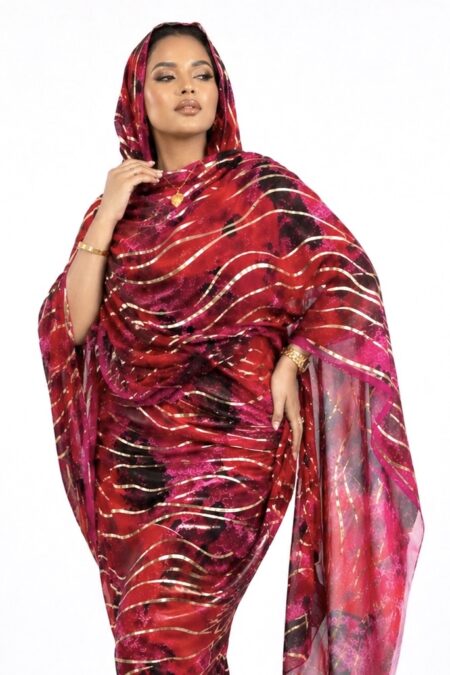 Beetroot Pattern Full Width Swiss Voile Foil