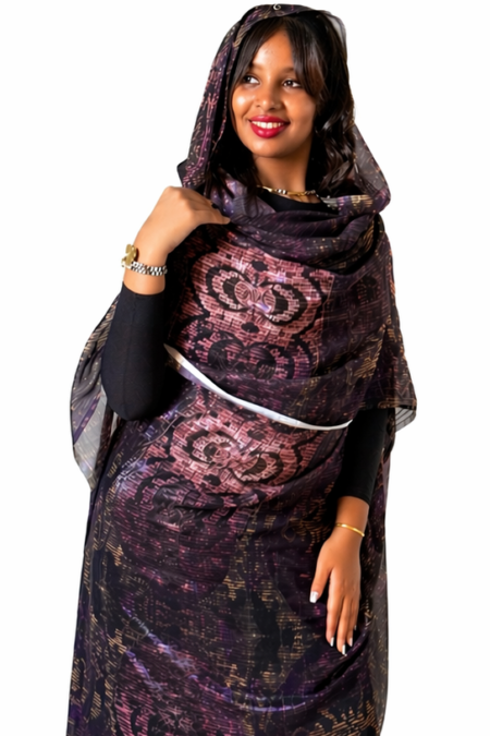 Byzantium Pattern Sparkle Half Width Silk