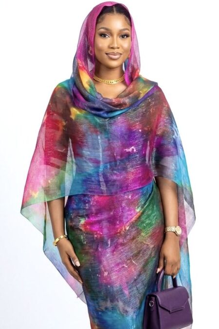 Mixed Coloured Pattern Sparkle Half Width Light Silk