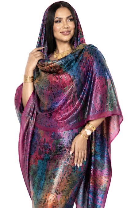 Coloured Pattern Half Width Swiss Voile Lame