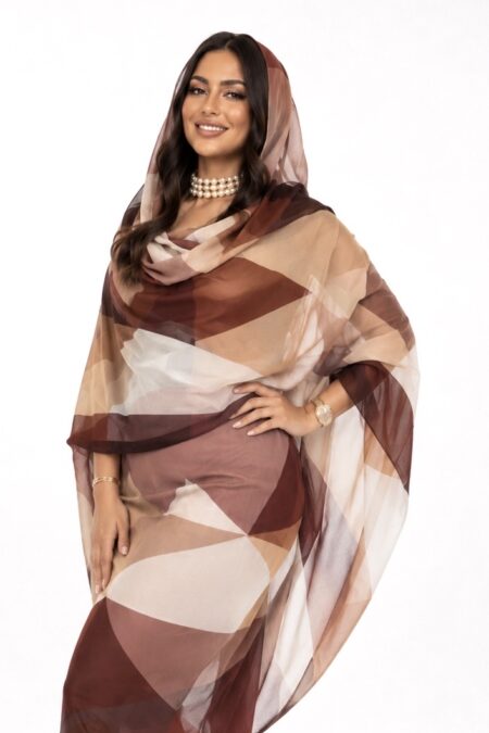 Brown Pattern Half Width Voile
