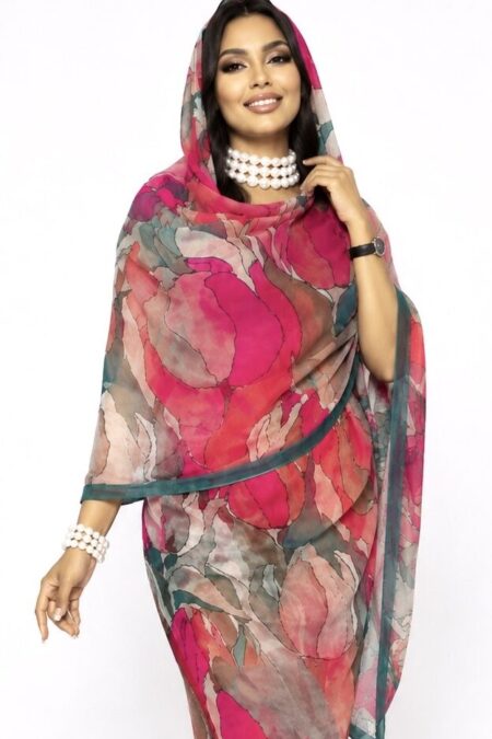 Pink Pattern Half Width Voile