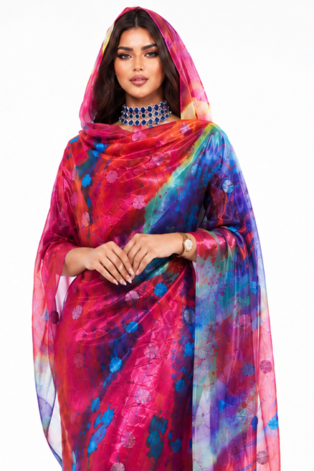 Mixed Colours Pattern Sparkle Half Width Laser