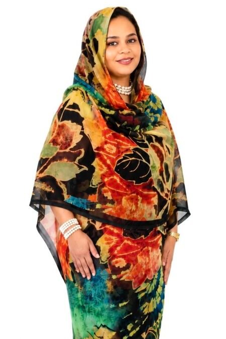 Mixed Colour Floral Half Width Swiss Voile