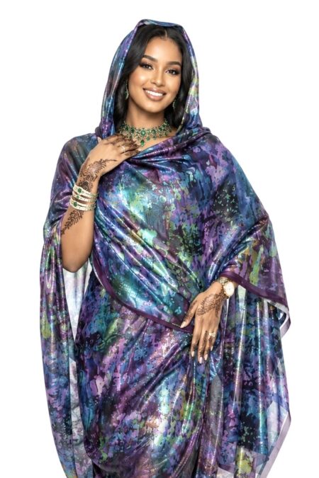 Purple Pattern Half Width Swiss Voile Lame