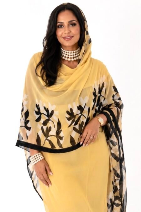 Yellow Floral Half Width Swiss Voile