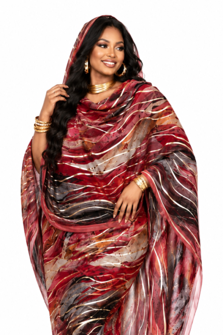 Brick Pattern Full Width Swiss Voile Foil