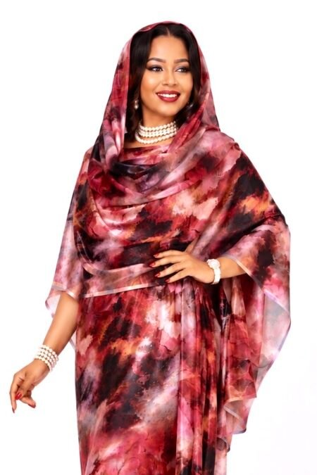 Burnet Sienna Pattern Sparkle Half Width Laser Silk