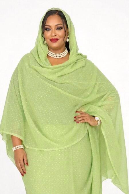 Pastel Lime Green ABU-GIGEGA Full Width Voile