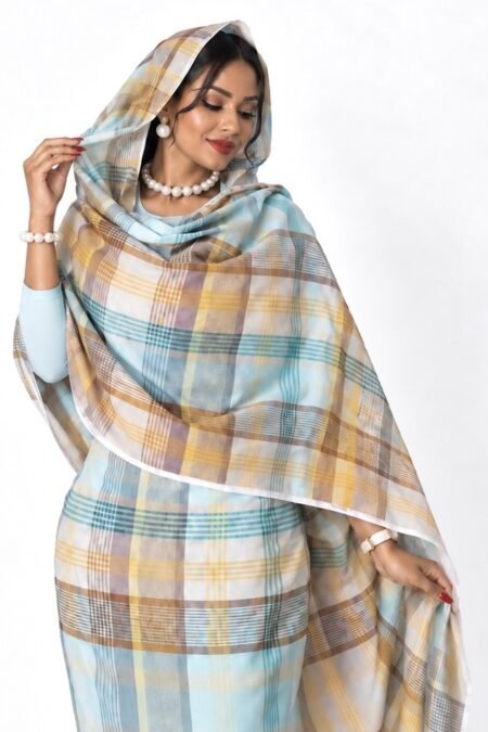 Light Blue Pattern Half Width Voile