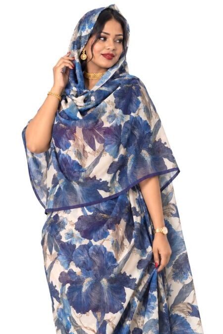 Cream Floral Half Width Voile