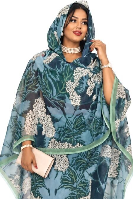 Light Blue Floral full Width Voile