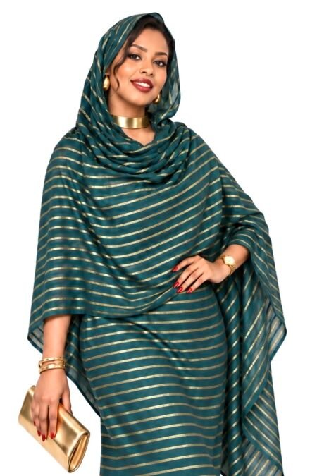 Petrol Pattern Sparkle Half Width Georgette