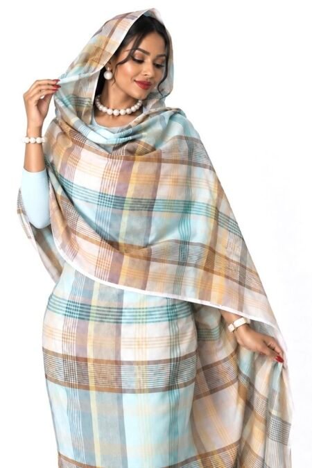 Light Blue Pattern Half Width Voile