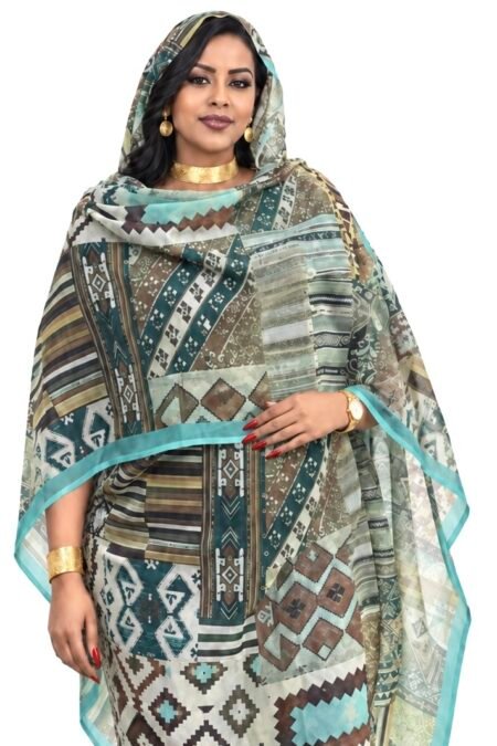 Sea Green Pattern Full Width Voile
