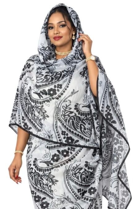 Light Grey Pattern Half Width Voile