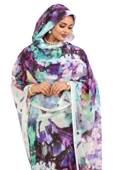Grape Violet Pattern Full Width Swiss Voile