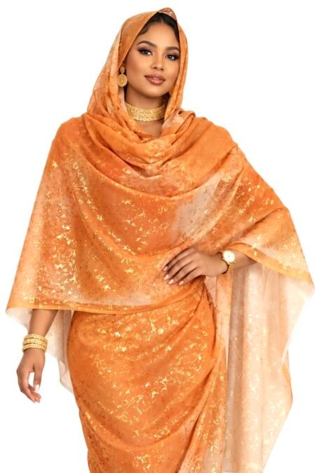 Copper Gold Ombre Pattern Half Width Folie Voile
