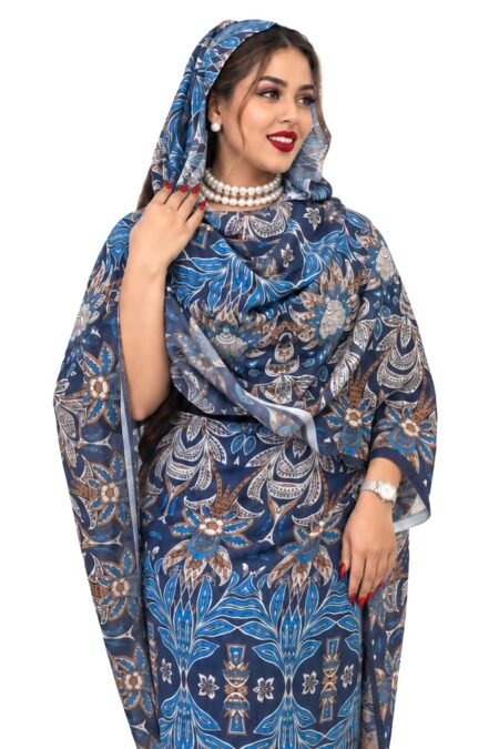 Blue Pattern Full Width Swiss Voile